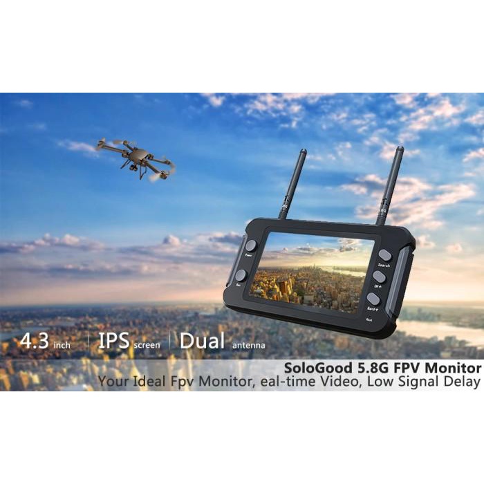 Fpv Monitor 5.8G Dvr 40Ch 4.3 Inch Lcd Display 16:9 Ntsc Pal