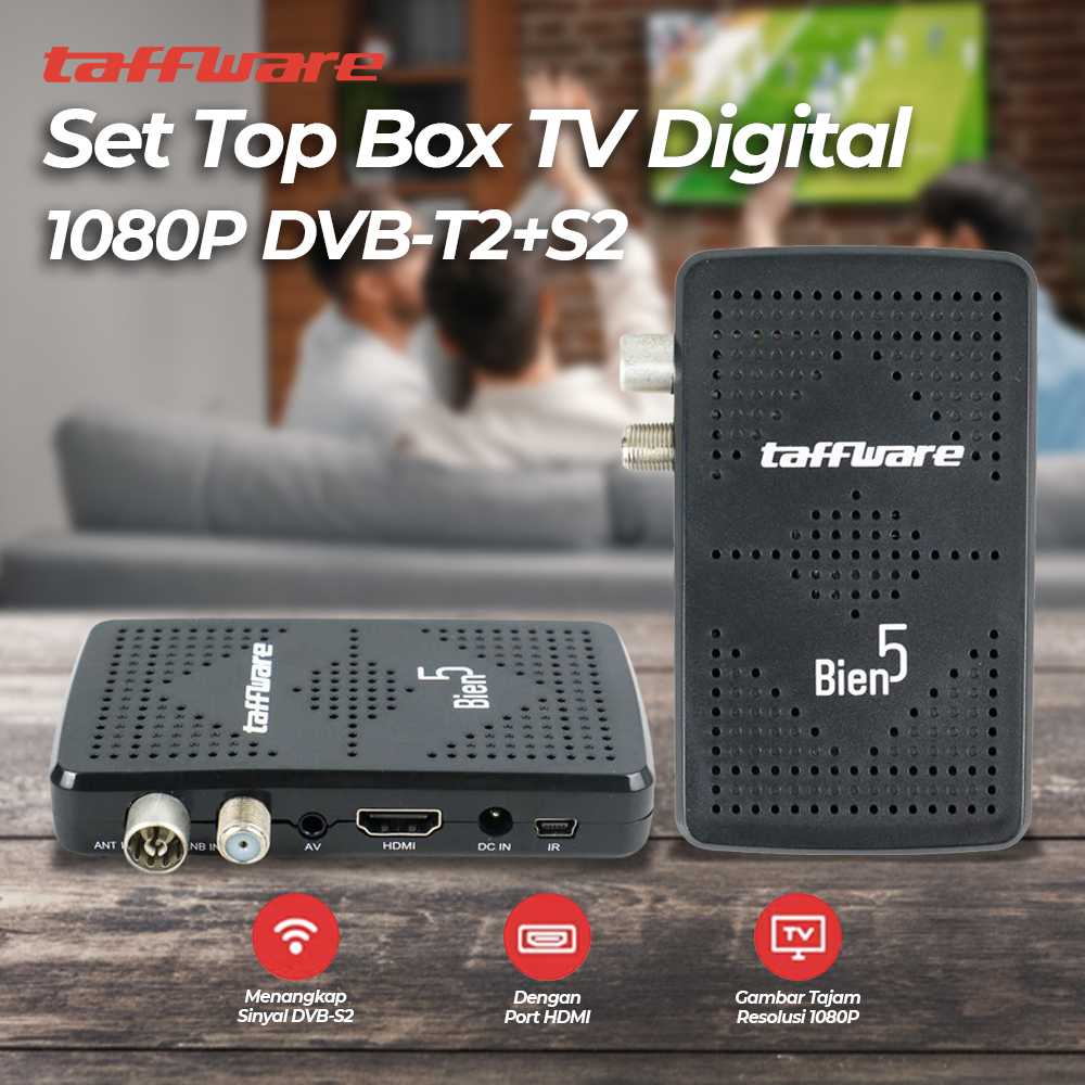 Taffware Bien5 Set Top Box TV Digital H.264 1080P DVB-T2+S2