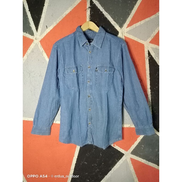 kemeja denim wind face outdoor