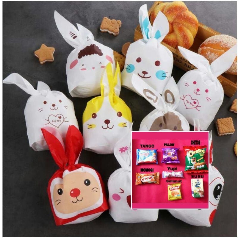 

PAKET SNACK PLASTIK RABBIT / PARCEL SNACK KELINCI / PAKET ULTAH ANAK / PAKET SANTUNAN / PAKET SNACK ULANG TAHUN ANAK PAKET HEMAT / PAKET ULTAH DLL