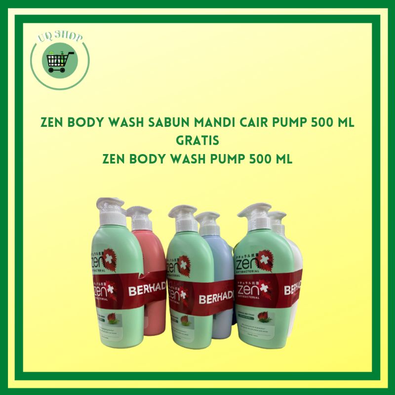 Jual Zen Body Wash Sabun Mandi Cair Pump Botol 500 ml Gratis Zen Body