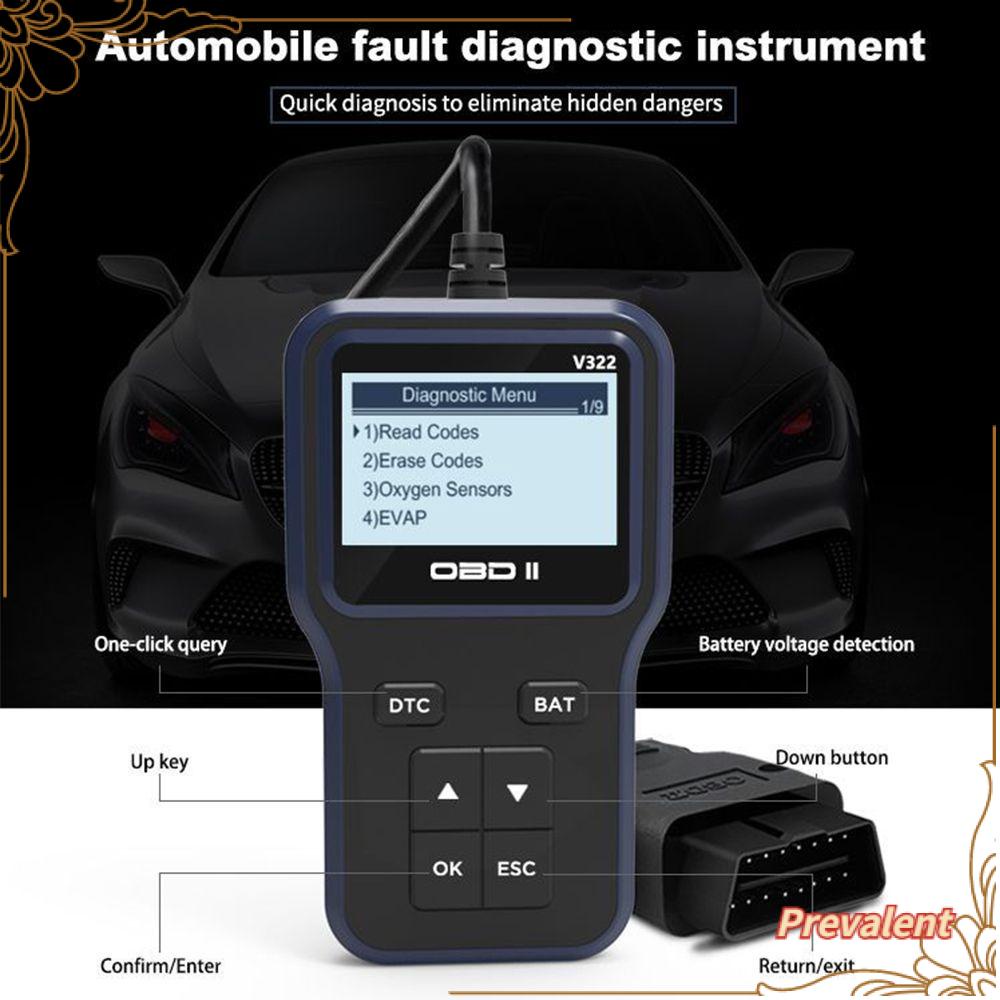 Preva OBDII Code Reader Desain Baru Mobil Faalt Diagnostik Instrumen Kesalahan Kode Diagnostik Pendeteksi Kesalahan