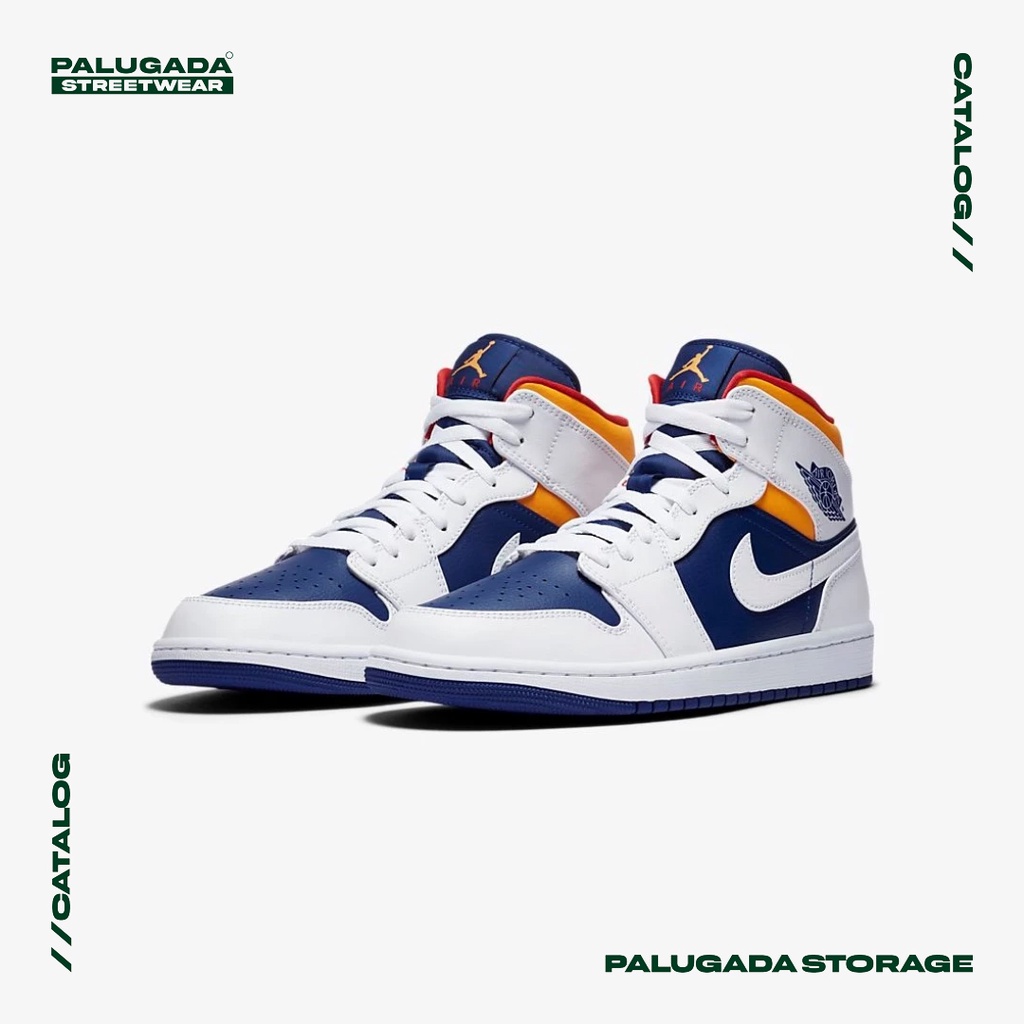 Nike Air Jordan 1 Mid Laser Orange Royal Blue