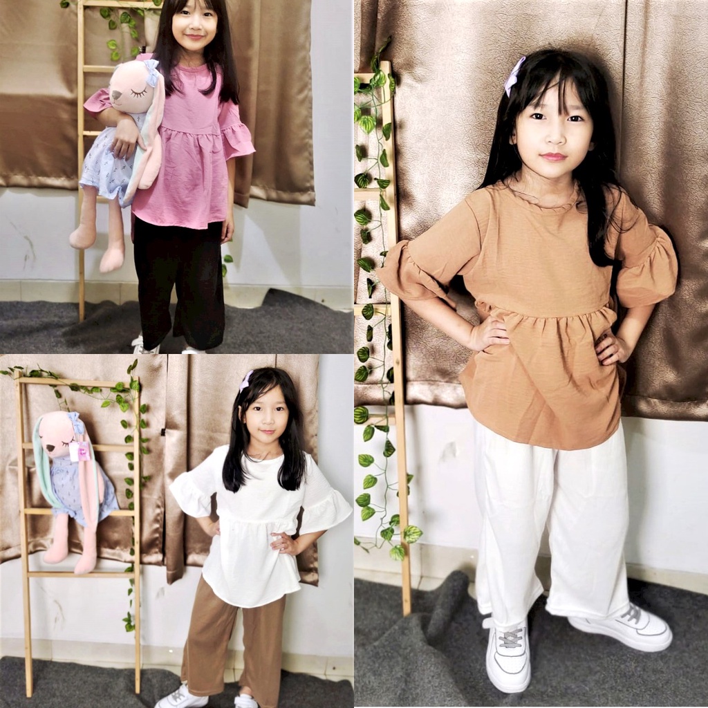 ONE SET AYLA/SETELAN ANAK WANITA/SETELAN CRINKLE