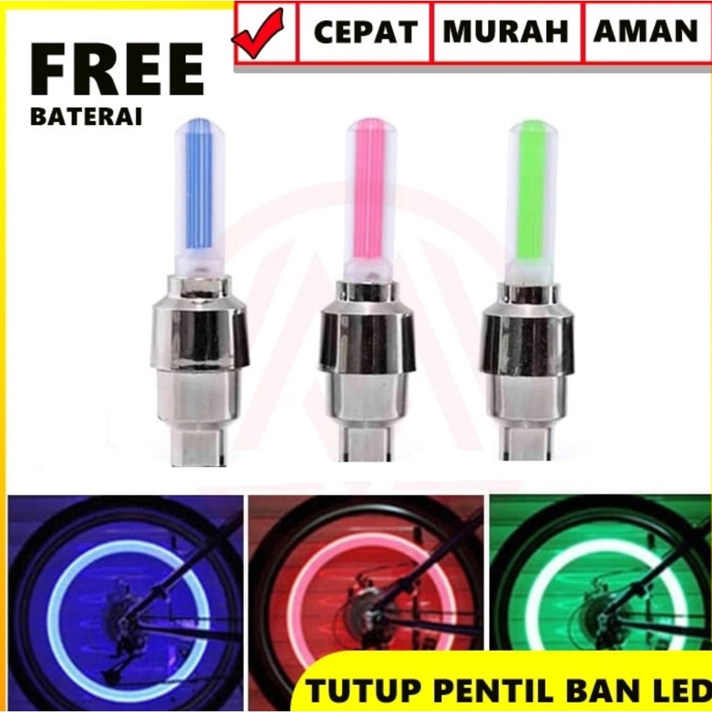 TUTUP PENTIL BAN LED - LAMPU LED RODA MOTOR / MOBIL / SEPEDA (SENSOR GERAK)