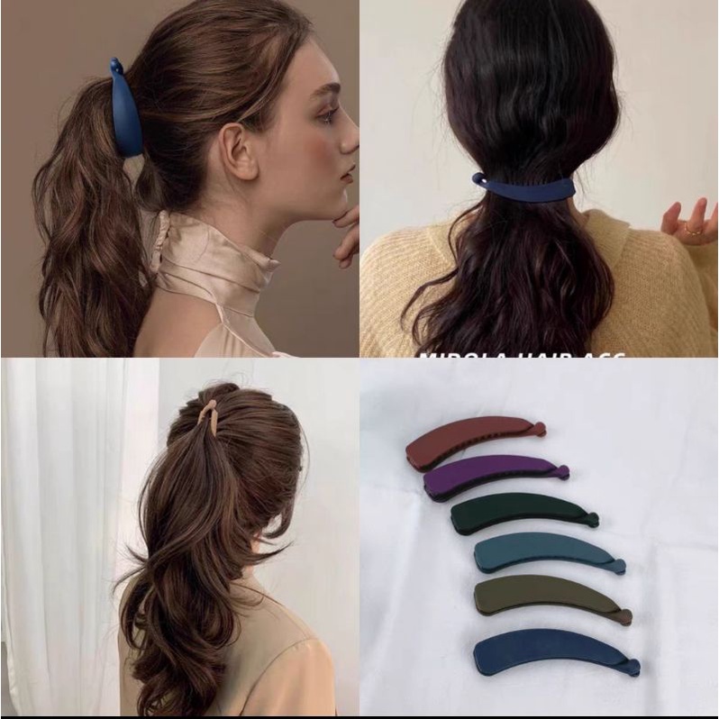 Jepit Rambut Doff Pisang 11cm Warna Doff Matte / Jepitan Ponytail / Jepit Korea Salon bentuk Pisang