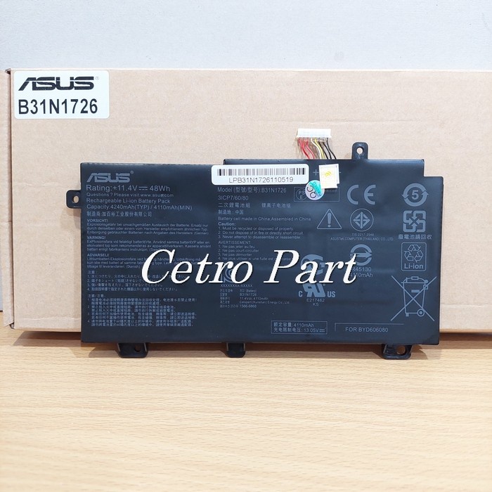 Baterai Laptop Asus TUF Gaming FX505 FX505GD FX504 FX80 - B31N1726