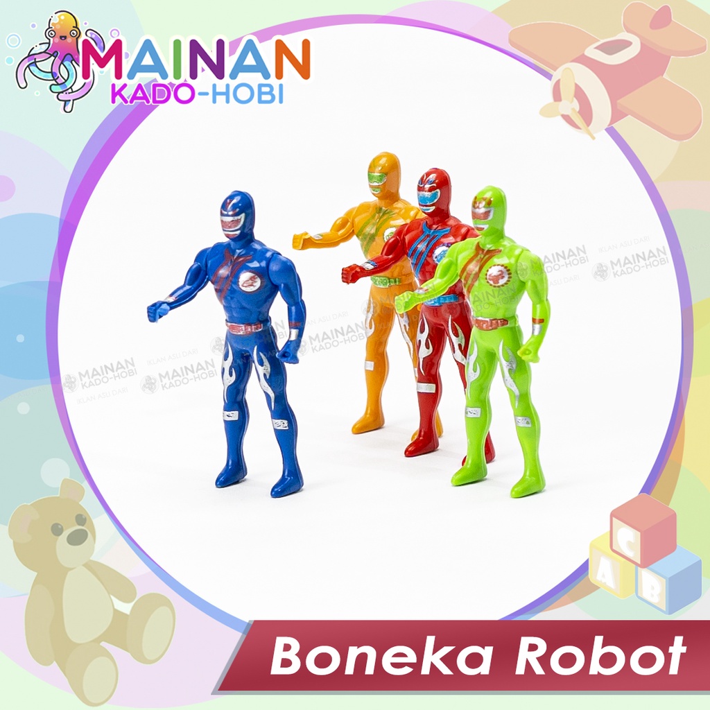 MAINAN ANAK LAKI MINIATUR SUPERHERO BONEKA ROBOT POWER RANGER