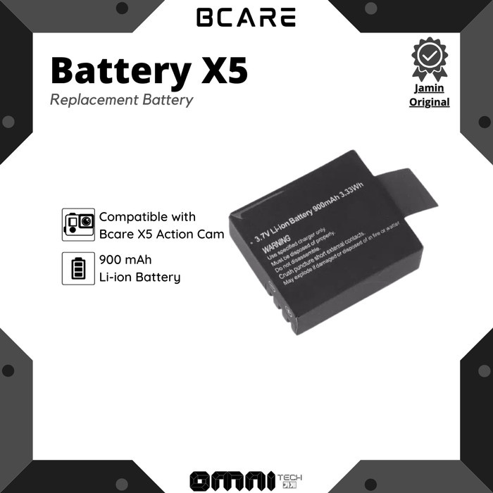 BATTERY BCARE X5 ACTION CAMERA BATERAI EXTRA