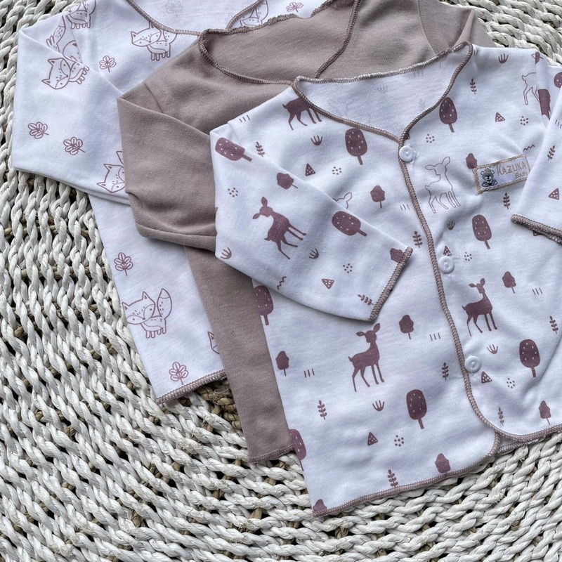 3 PCS Baju Bayi Lengan Panjang Baju Bayi Baru Lahir Baju Newborn Baju Bayi Perempuan Baju Bayi Laki laki Gift Lahiran Hampers Baby Newborn SNI DNW BABY