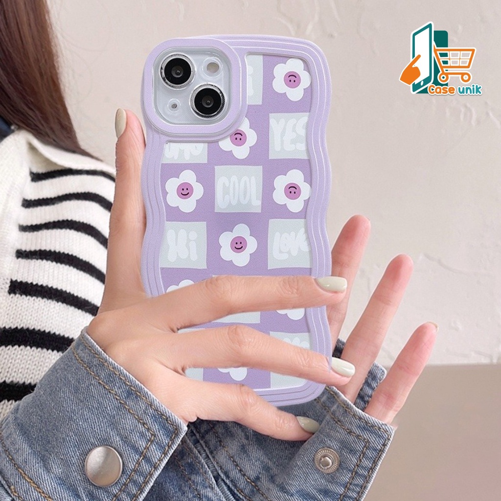 SS125 SOFTCASE SILIKON GELOMBANG MOTIF SMILE FLOWER FOR VIVO Y17S Y71 Y71I Y55 Y75 T1 5G Y81 Y81C Y91 Y93 Y95 Y91C Y1S V20 PRO V5 Y65 Y66 Y67 V25 V25E T1 PRO S15E Y27S CS5059