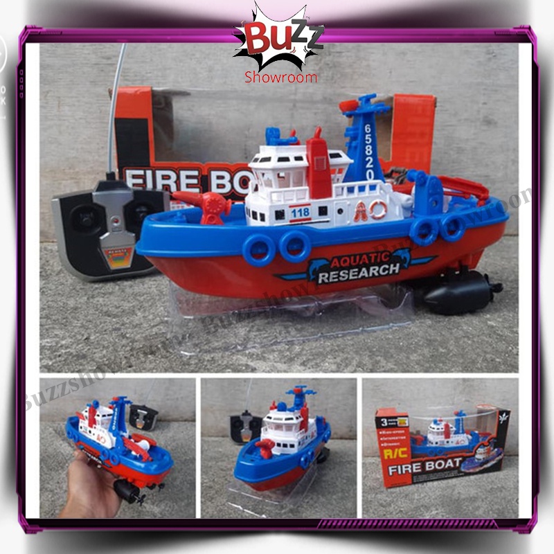 Remote Control Fire Boat Jet Resque Mainan Perahu Pemadam Kebakaran RC