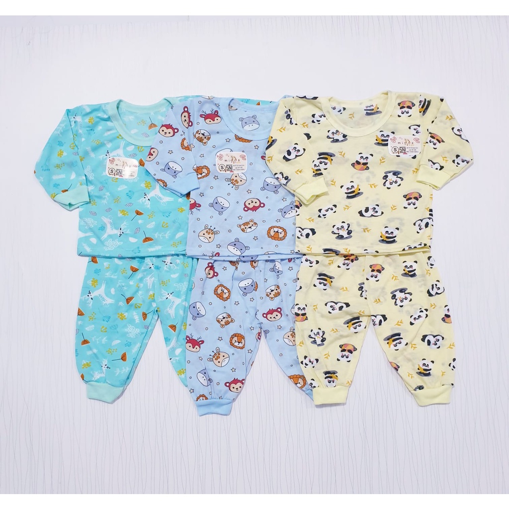 COD Paket 3 Piyama Anak Full Print Usia 0-2 Tahun Baju Baby Gracia