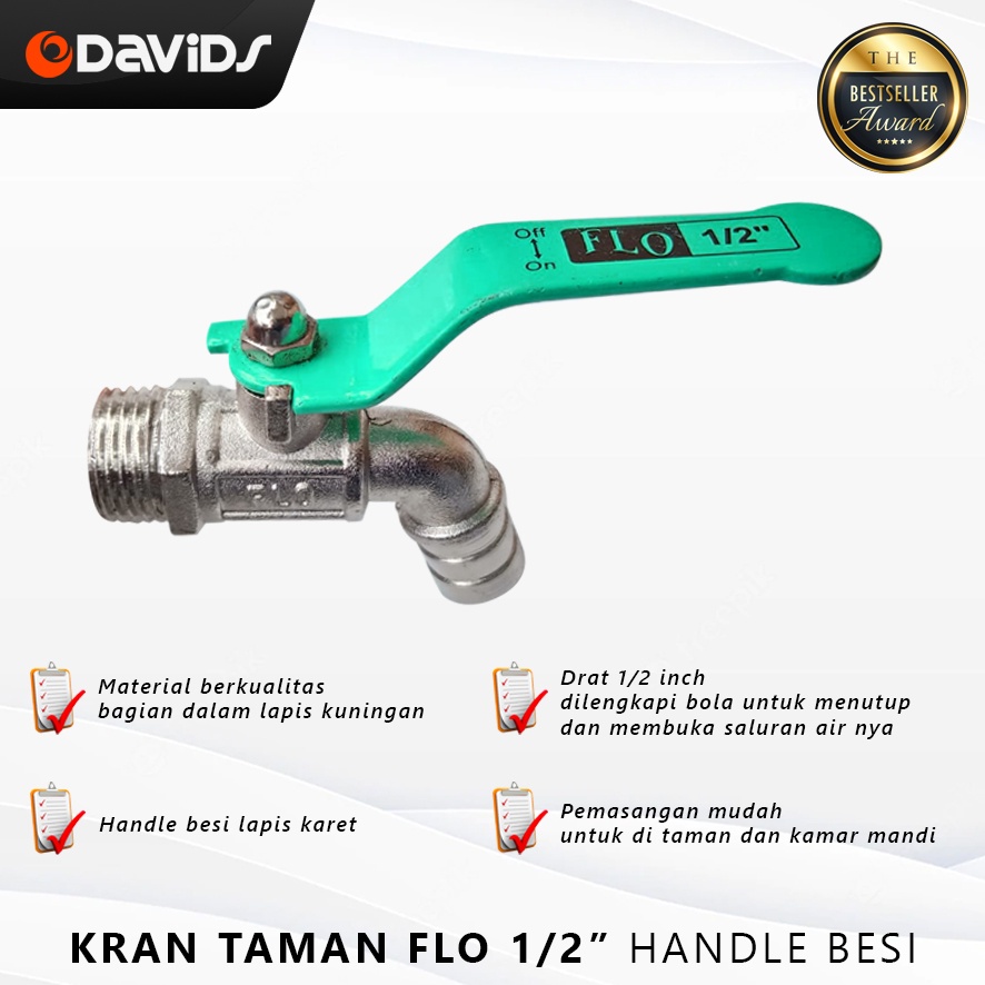 Kran Kamar Mandi Keran Tembok Taman Dapur Cuci Air Handle Flo 1/2
