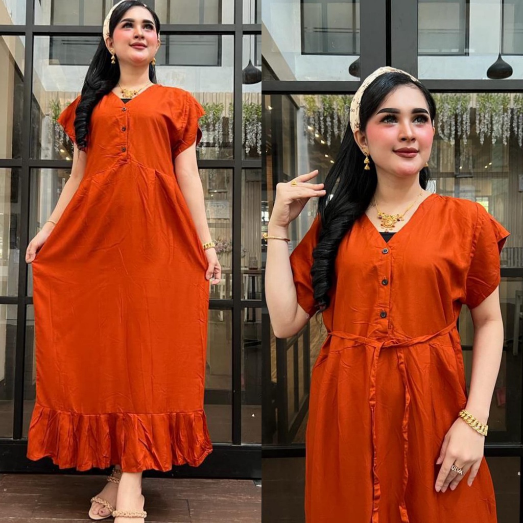 Dress mahalini panjang polos