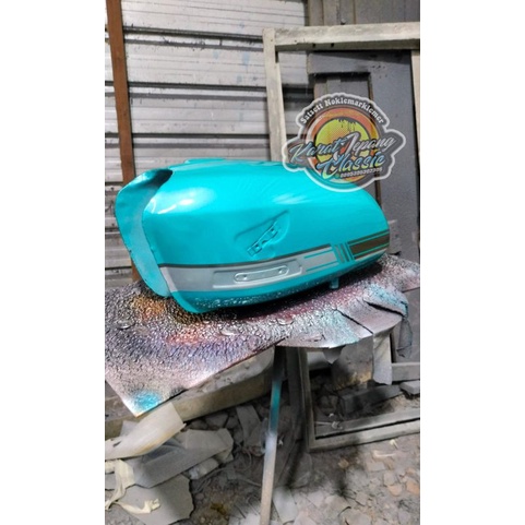 TANGKI CB100 GLATIK BIRU TOSKA FREE EMBLEM