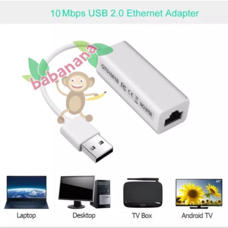 USB to LAN RJ45 Konektor Network Konverter External Internet Laptop