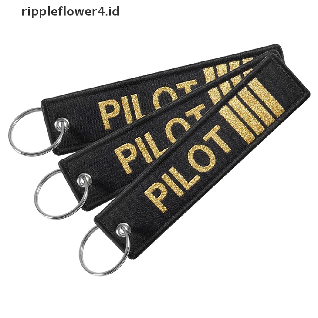 {rippleflower4.id} Gantungan Kunci Perhiasan Bordir Co-Pilot Key Chain Untuk Hadiah Penerbangan Luggage Tag~