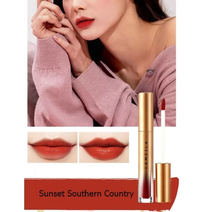 LAMEILA Lip Glaze Lipstik Pelembab Tahan Lama Lip Gloss Pewarna Bibir Cair Gold
