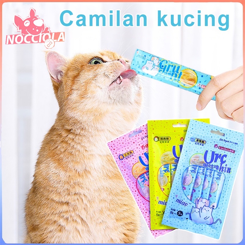 Snack kucing snack hewan peliharaan cat strip （15g/strip*5） kuing kecil dan kucing besar snack pengemukan kucing pelengkapa hewan peliharaan