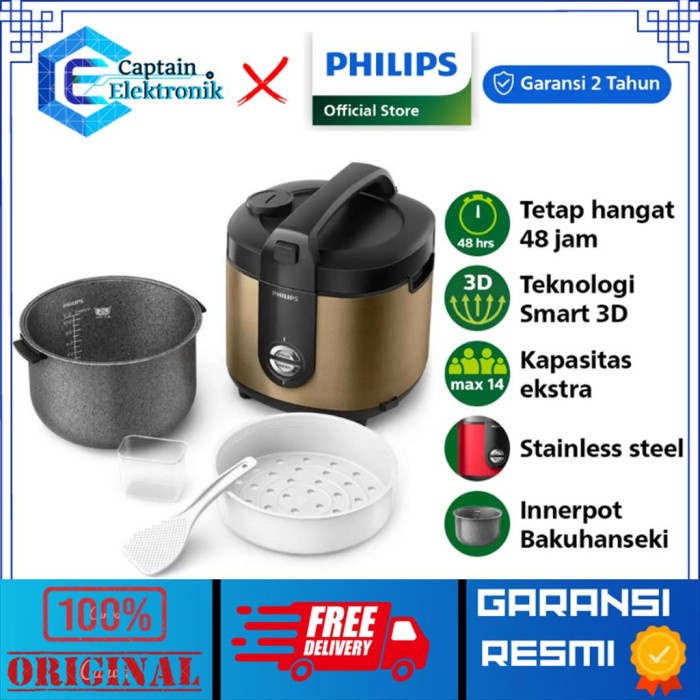 Rcook Philips Rice Cooker 2 L Hd3138 Premium Plus /Magic Com Philips Hd 3138
