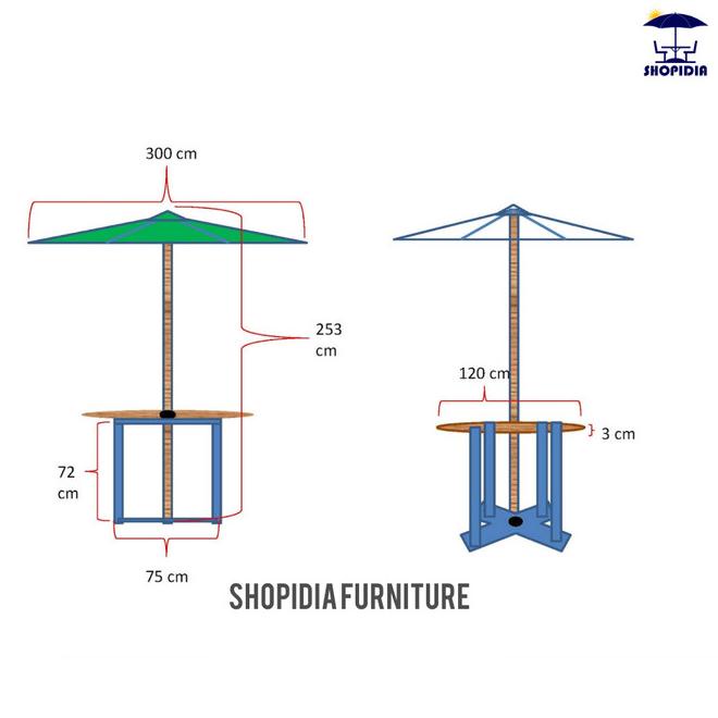 Meja & Kursi Jati Payung Taman