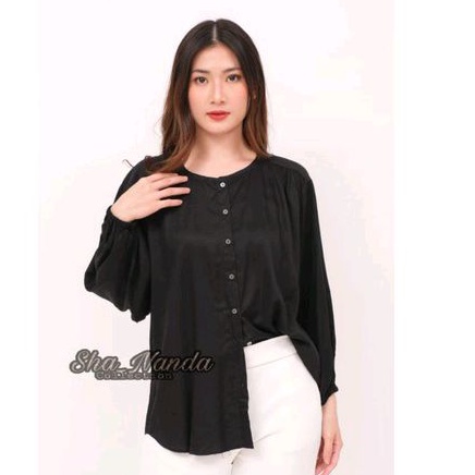 Blouse Twill Wanita Over Size