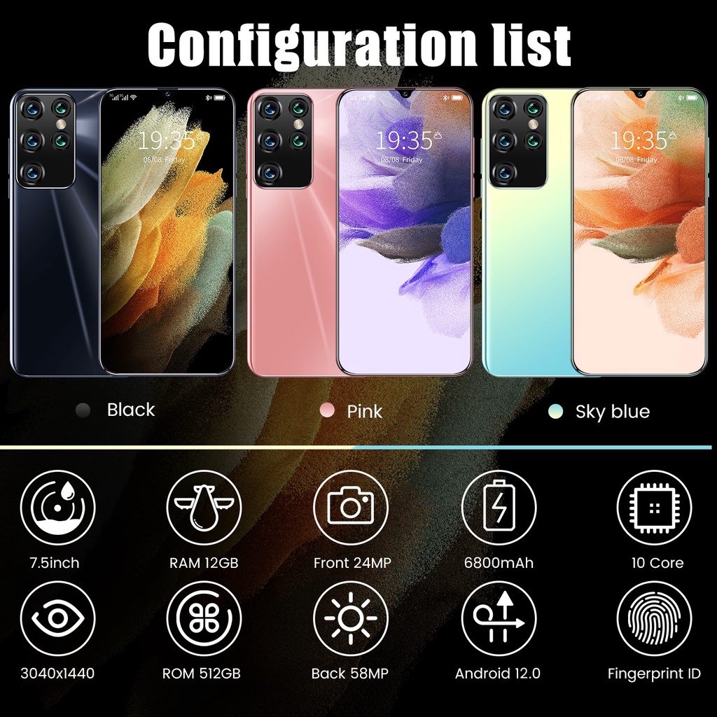 5G【Ponsel asli resmi+COD】HP murah Galaxy S21 Ultra Memori ultra -besar 12GB+512GB Standby kartu ganda adalah 6800mAh 7.5inch High -definition camera Telepon asli resmi  handphone android termurah berkualitas ponsel pintar cuci gudang 2022 asli