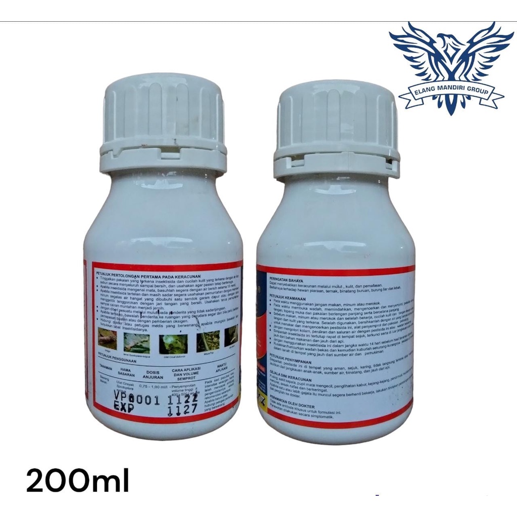 Insektisida VIPER 600 EC 200ml PIPER Bahan Aktif Profenofos 540 g/l + Sipermetrin 60 g/l Original Curacron Biocron Finsol Untuk Hama ulat grayak