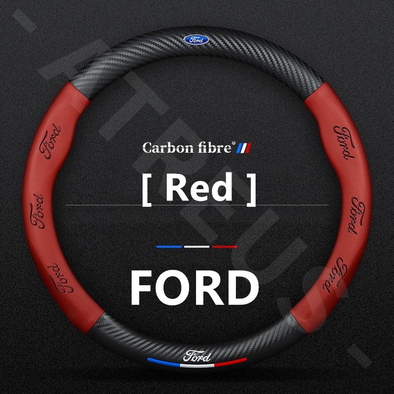 Ford Sarung Setir Mobil Ford Untuk Fiesta Ranger Ecosport Focus Everest Mustang Auto Steering Wheel Cover Pelindung Kemudi Interior Mobil Logo Printing 3D