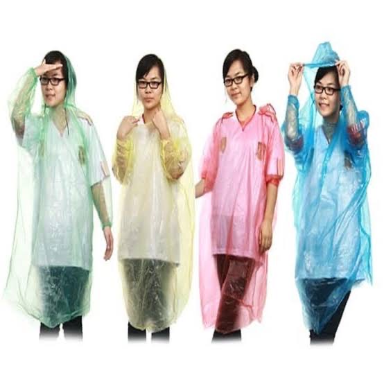 Jas Hujan Tipis Poncho Plastik Sekali Pakai / Jaket Hujan Sekali Pakai