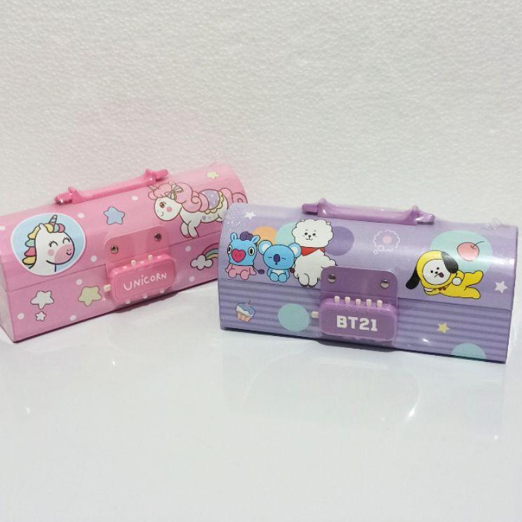 

(V1)T☎) BOS Kotak Pensil Karton+Kunci Pin/Tempat Pensil/Pencil Case Locker kekinian