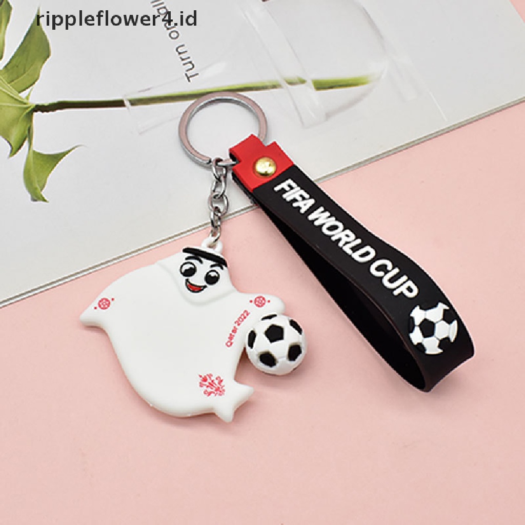 {rippleflower4.id} Gantungan Kunci Piala Dunia Fifa 2022gantungan Kunci Untuk Fans Sepak Bola Pria Hadiah Maskot PVC Keyring~