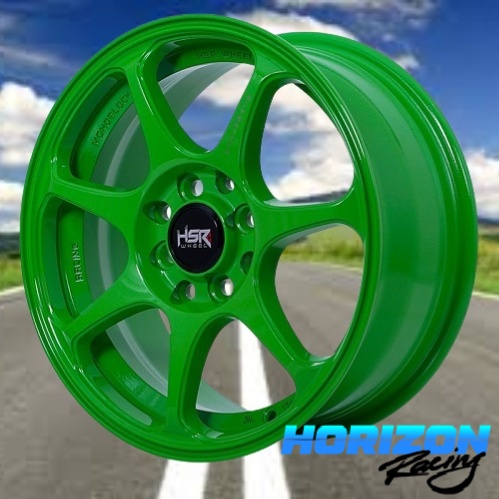 Velg mobil ring 15 warna hijau lubang baut 4