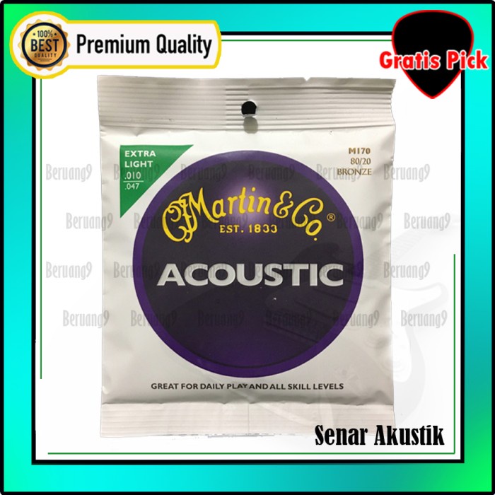 Senar Akustik Martin &amp; Co 010-047 PREMIUM QUALITY Extra Light Bronze