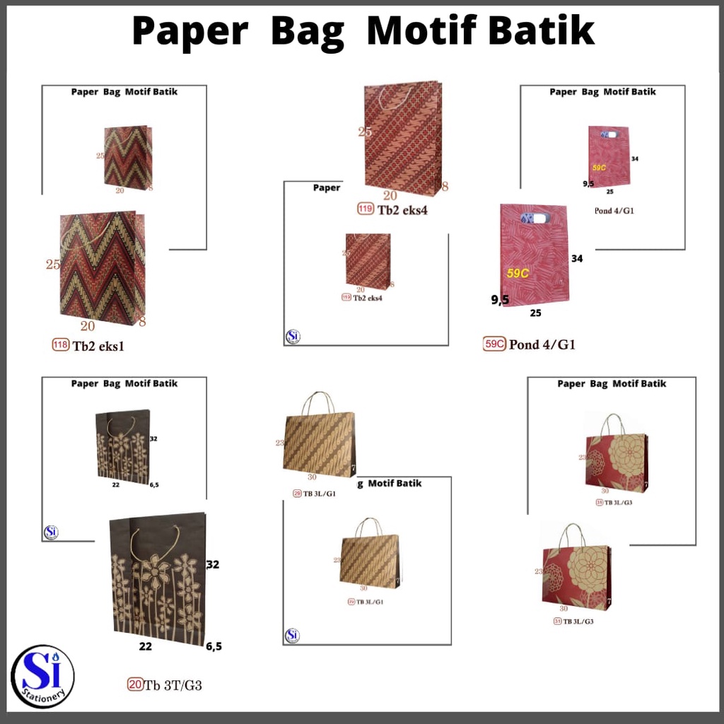

PAPER BAG BATIK SEDANG Tebal 200 Gsm Harga Per PCS