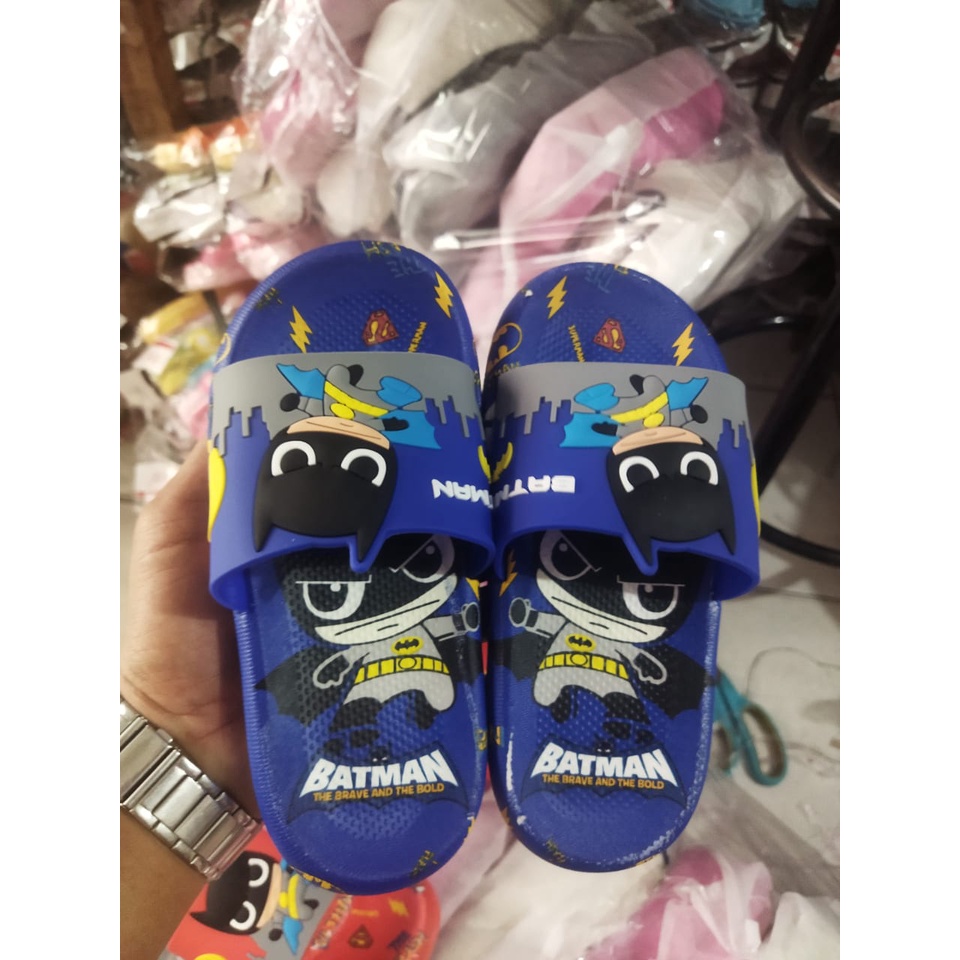 Sandal anak laki-laki karet jelly import batman terlaris 2101-S (24-35)