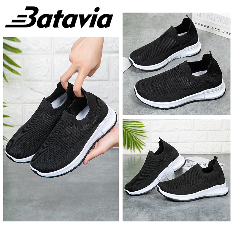 Batavia Sepatu Kanvas Wanita Terbaru Sepatu Wanita Nyaman Kasual Sepatu Wanita Sepatu Jogging Sepatu Kerja Sepatu d09 pink black abu