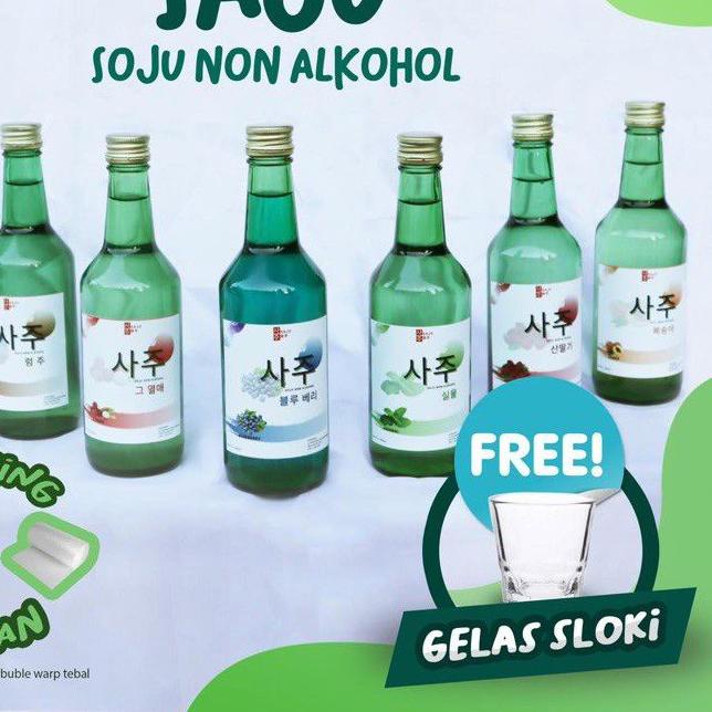 

FREE ONGKIR!MINUMAN SOJU/ MOJISO SOJU/ SOJU HALAL NON ALKOHOL 100% HALAL , FREE GELAS SLOKI|RA6