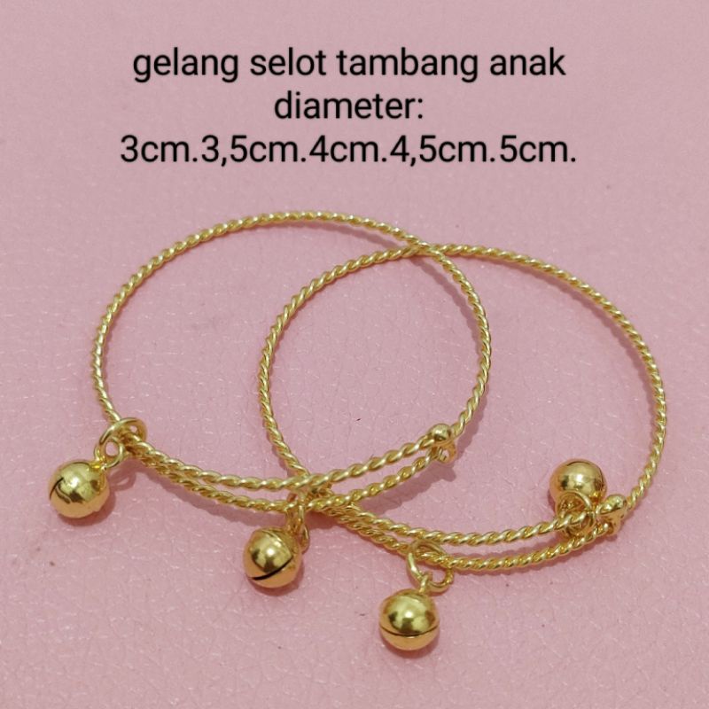 GELANG SELOT TAMBANG ANAK PERAK 925 LAPIS MAS 24K