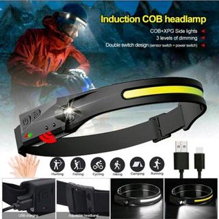 Headlamp Flashlight Motion Sensor USB LED XPE+COB Waterproop XWF-109