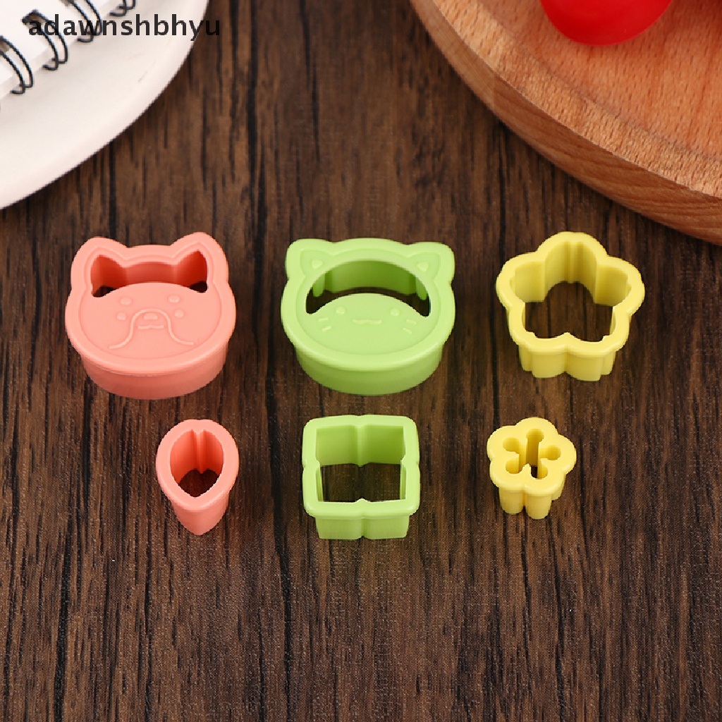 Adawnshbhyu 6 Pcs/Set Lucu Hewan Burung Bunga Sandwich Cookie Mold Cutters Cutter Cookie Kue Decorag Cetakan Alat Diy Kartun Bento Bentuk Stamper Perlengkapan Baking ID