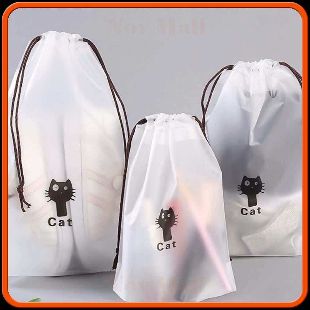 Kantong Pouch Plastik Serut Organizer Drawstring Bag Size XL 30x35cm -ST296