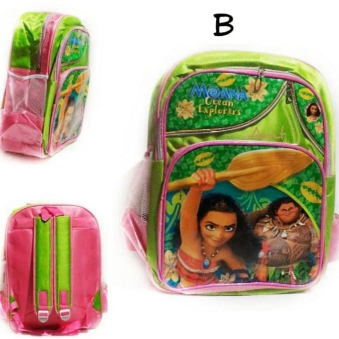 Tas Troli Anak Sekolah Trolley Roda Dorong Ransel Sd Disney Moana