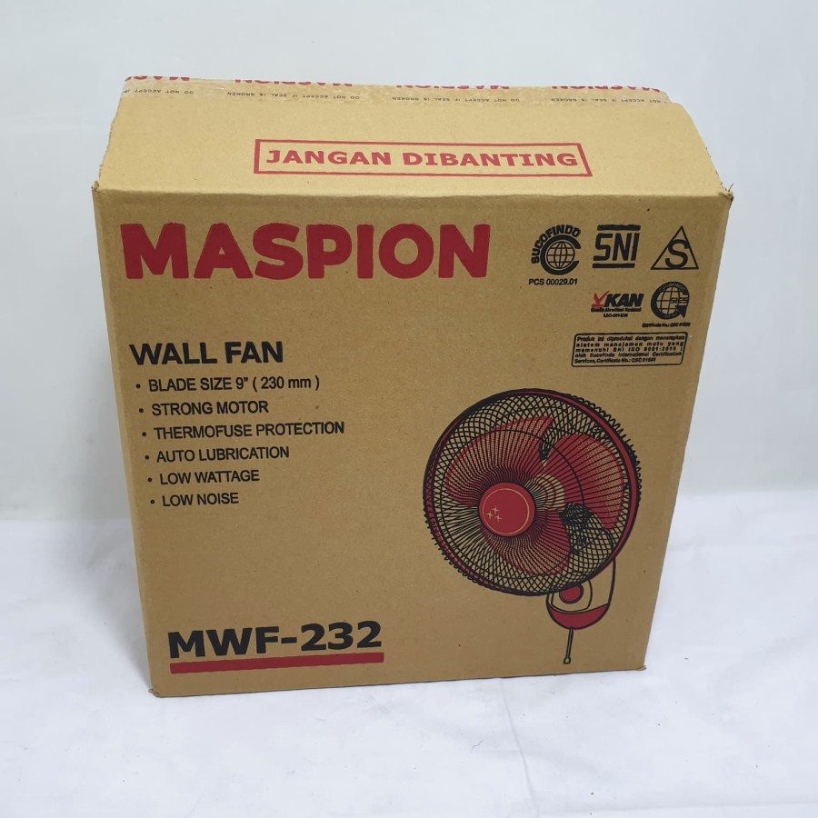 MASPION Wall Fan MWF 232 Kipas Angin Dinding Tembok 9 inch MWF232 murah