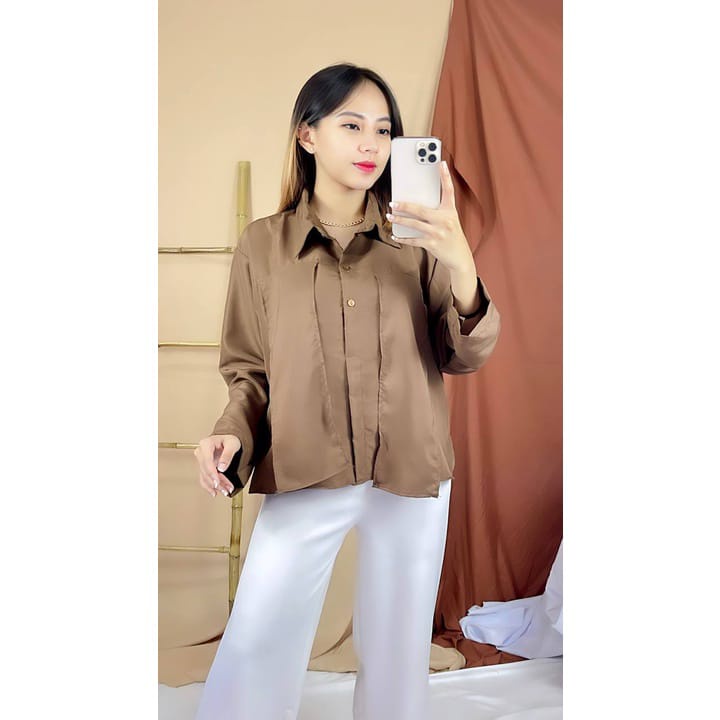 KALU CROP OVERSIZE SHIRT XXL // KEMEJA ATASAN WANITA TRENDY