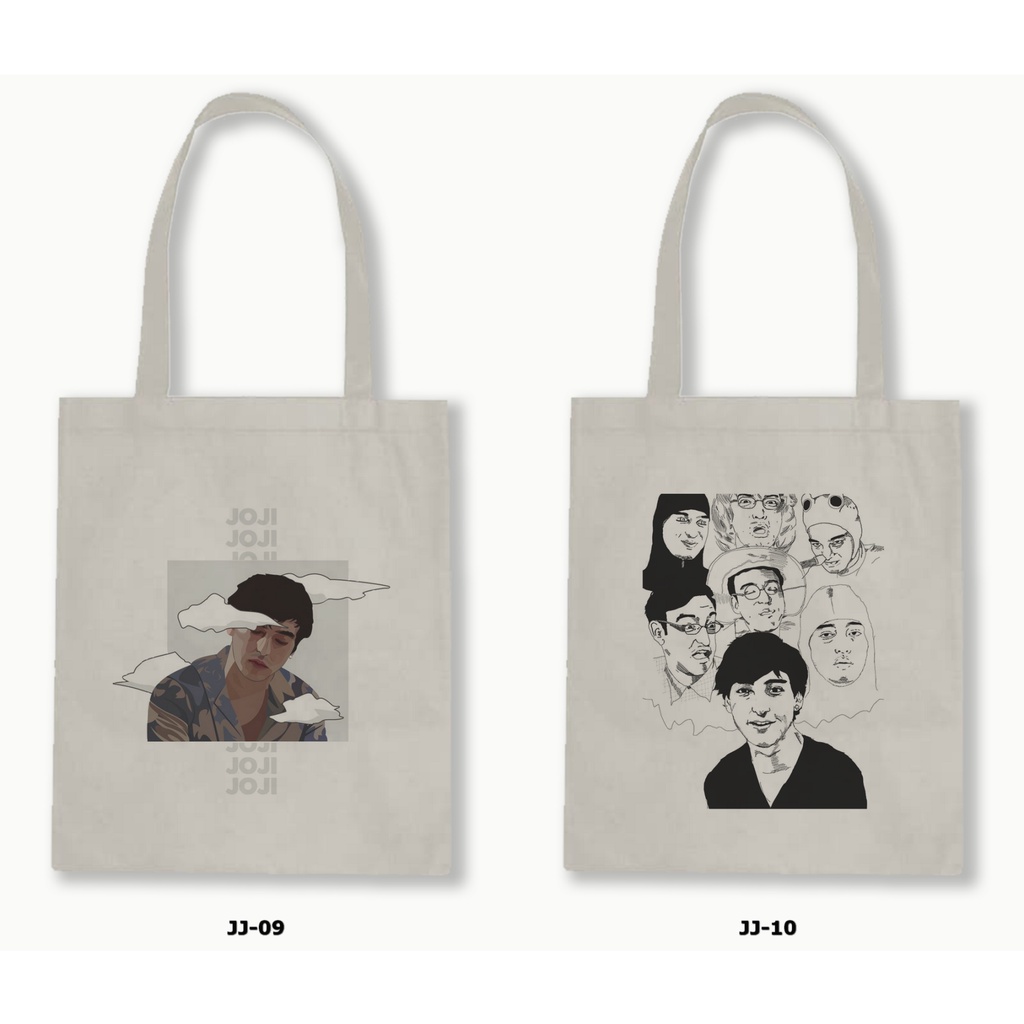Tas Tote Bag Resleting Kanvas/Blacu  - Joji