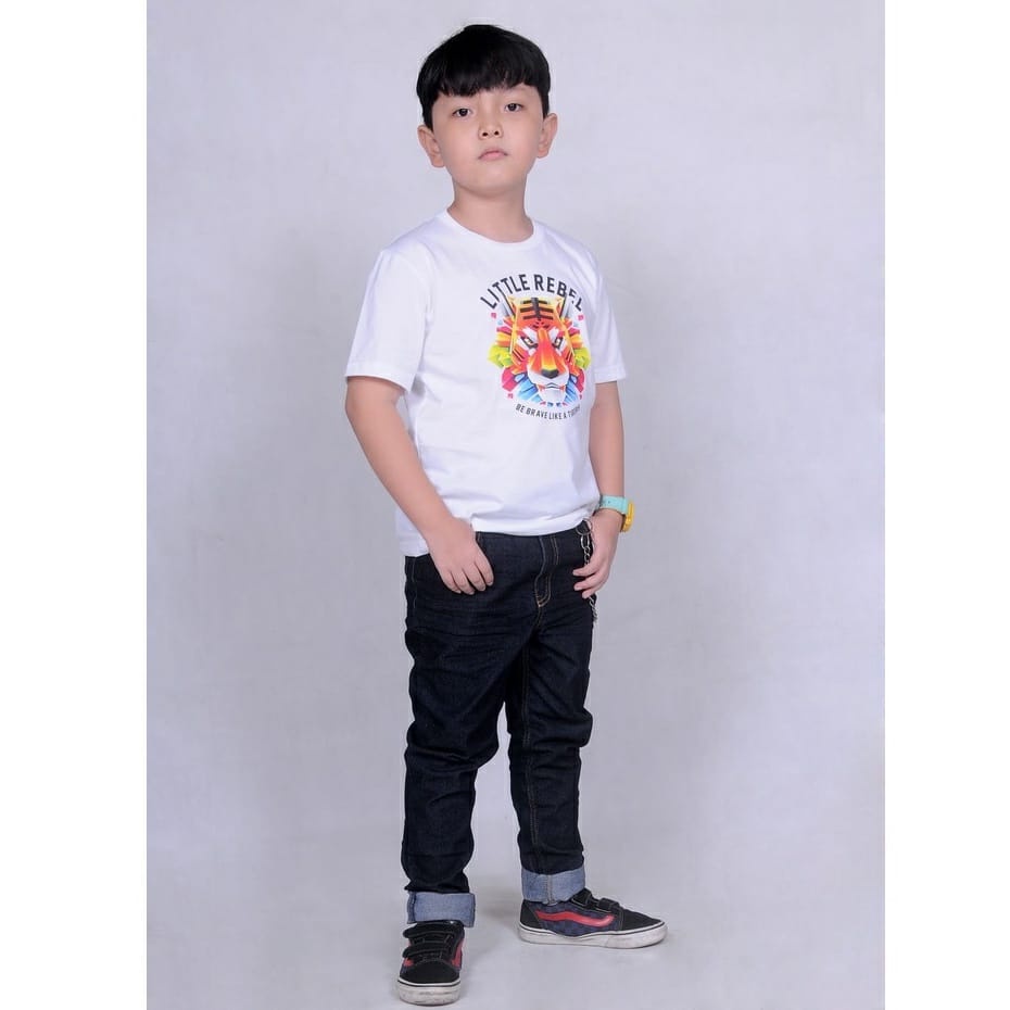 Kaos Anak Laki Laki Brave Tiger Umur 7 - 12 Tahun