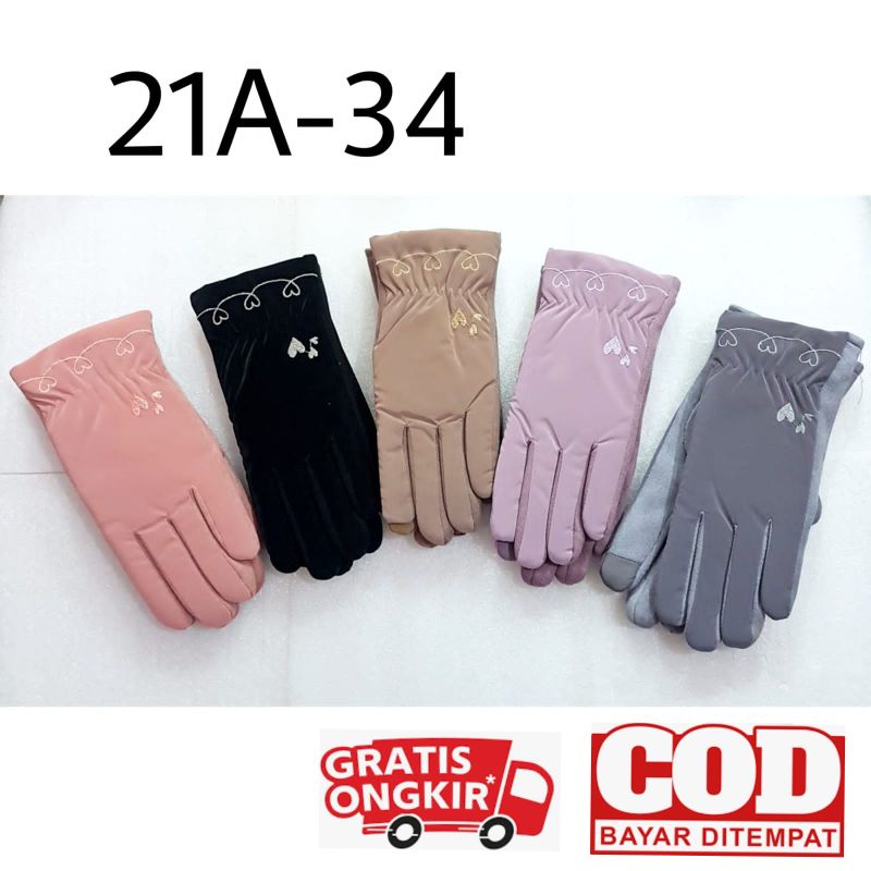 sarung tangan wanita touchscreen fashion tebal 21A-34