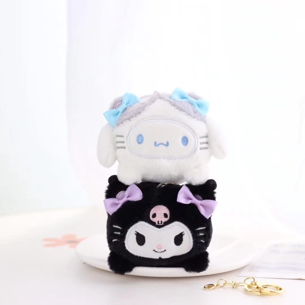 Gantungan Kunci Boneka Sanrio Lying My Melody Kuromi Bahan Plush Untuk Dekorasi Tas